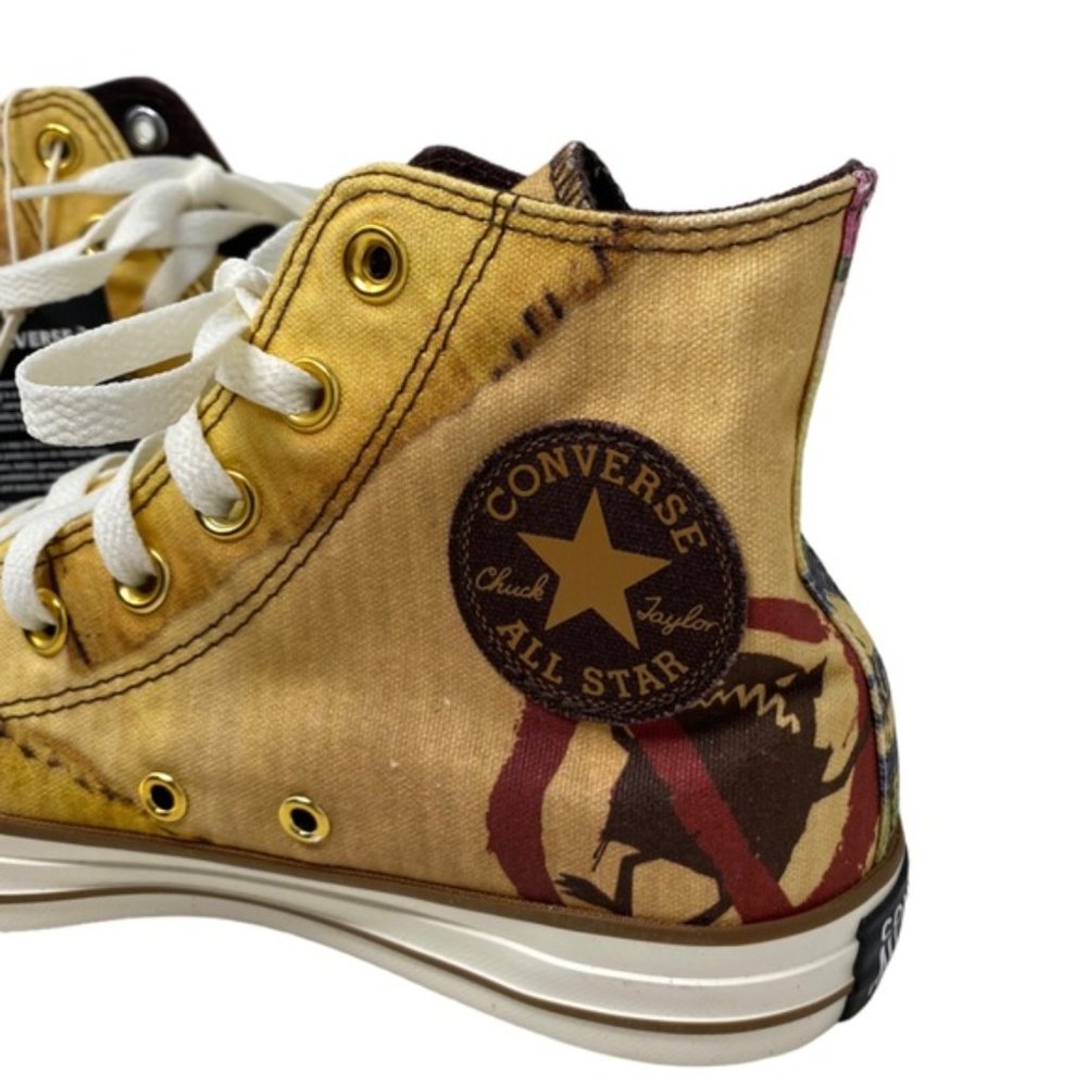 Converse Ctas High Sneakers Women Light Brown Canvas Skate Custom A05960C-LBWWB - Picture 4 of 10